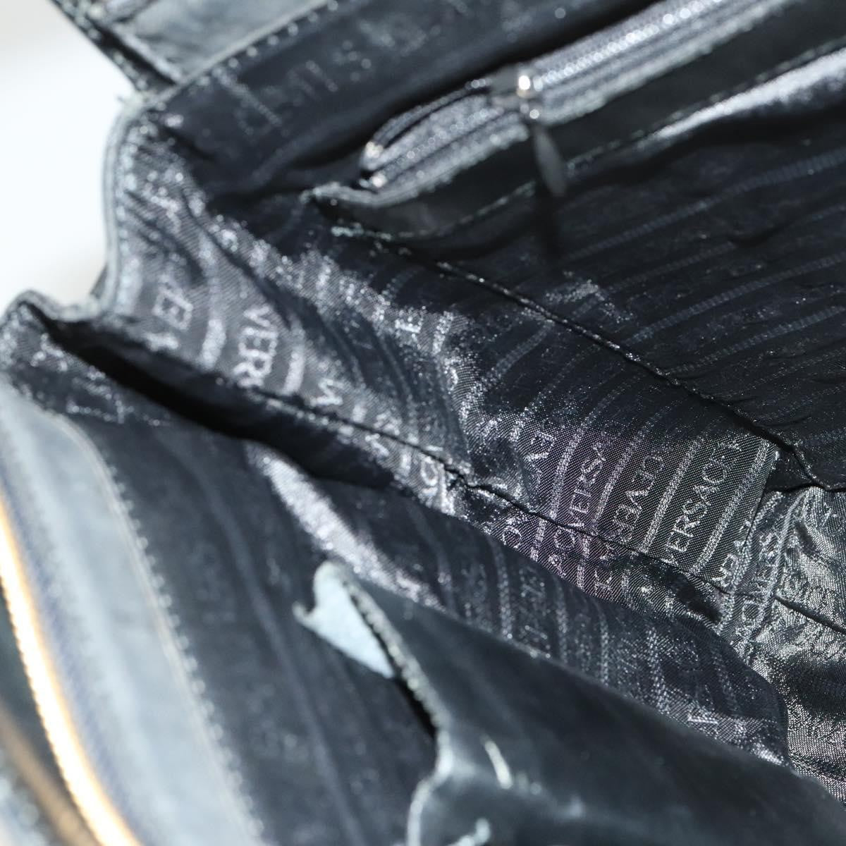 Versace Vintage Handbag Leather, BLACK, LEATHER, Handbag