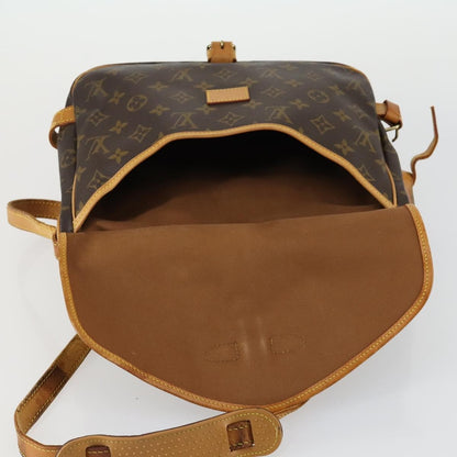 Louis Vuitton Saumur Handbag Monogram Canvas, BROWN, CANVAS, Handbag
