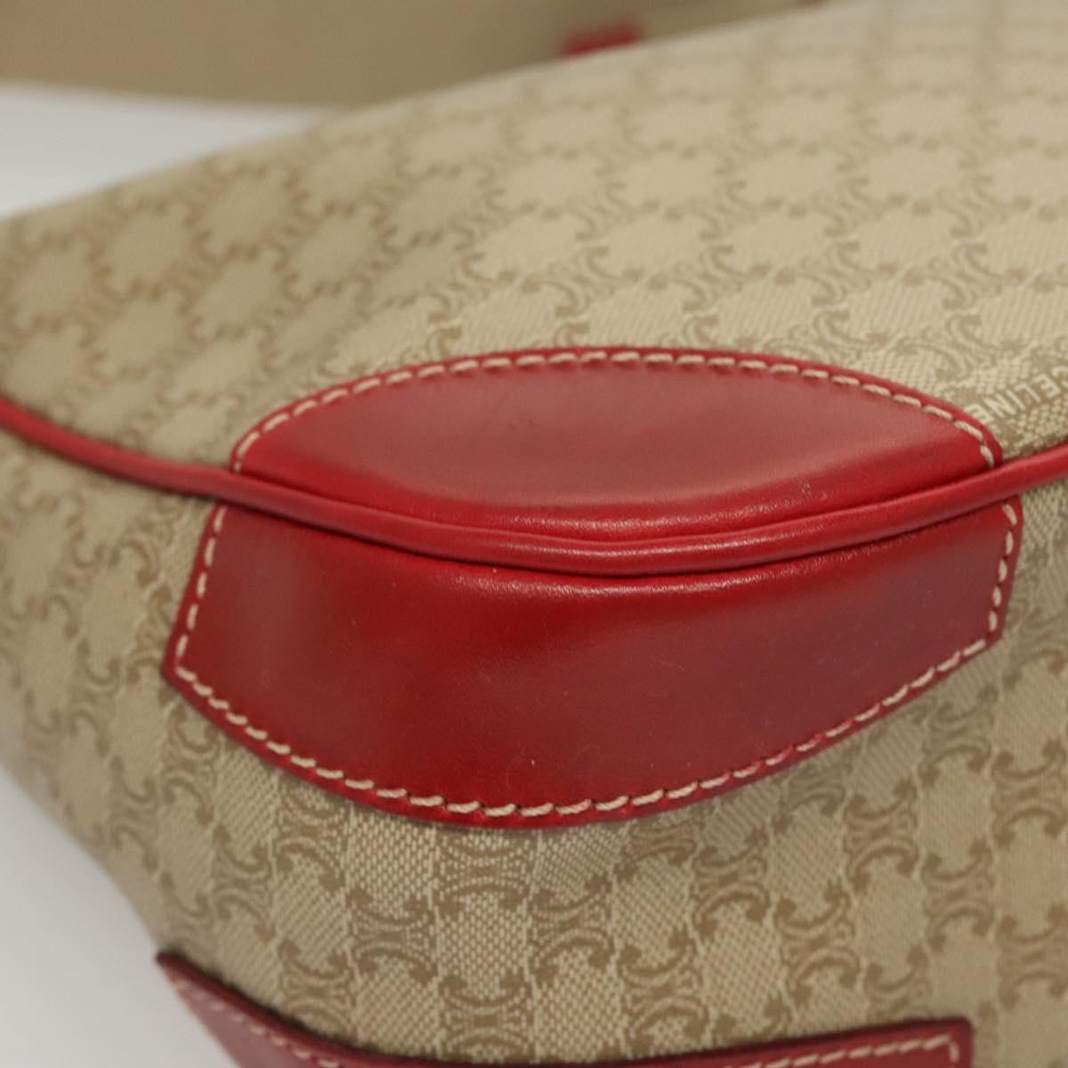 Celine Macadam Shoulder Bag Canvas, BEIGE, CANVAS, Shoulder bag