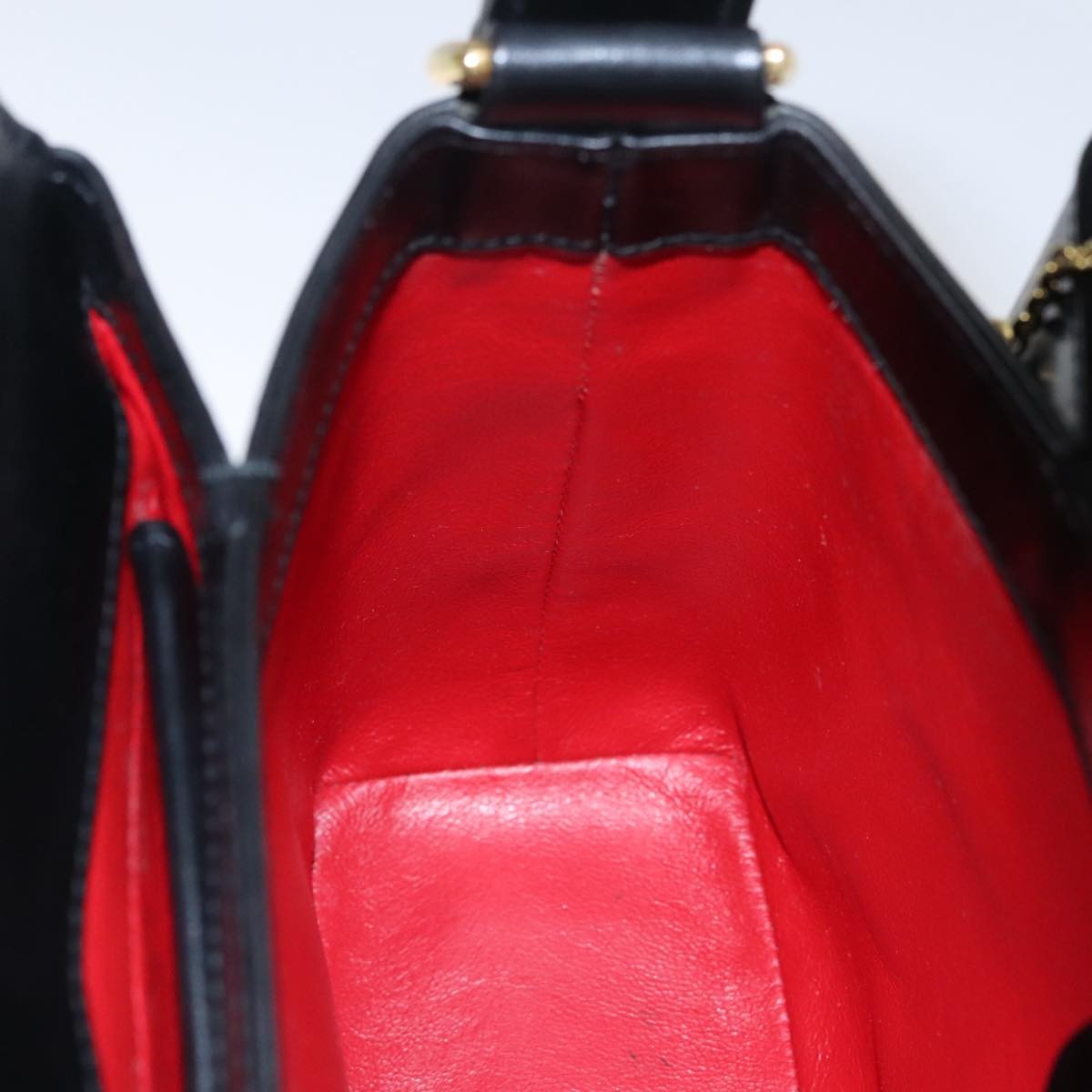 Gucci Vintage Convertible Bamboo Box Crossbody Bag Leather, BLACK, LEATHER, Handbag