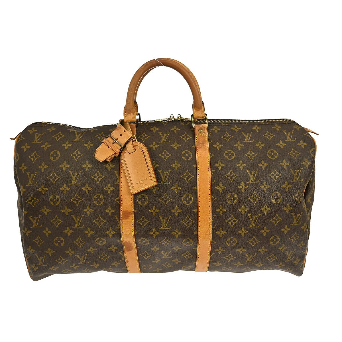 Louis Vuitton Keepall Bag Monogram Canvas, BROWN, CANVAS, Travel bag