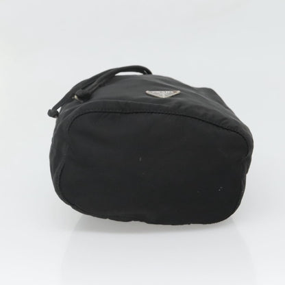 Prada Vela Drawstring Bucket Pouch Tessuto, BLACK, NYLON, Clutche & pouche
