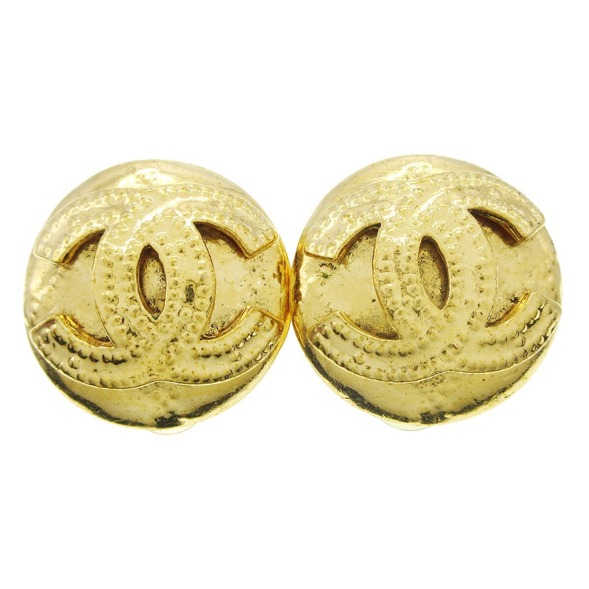 Chanel CC Button Clip-On Earrings Metal, GOLD, GOLD_PLATED, Earrings