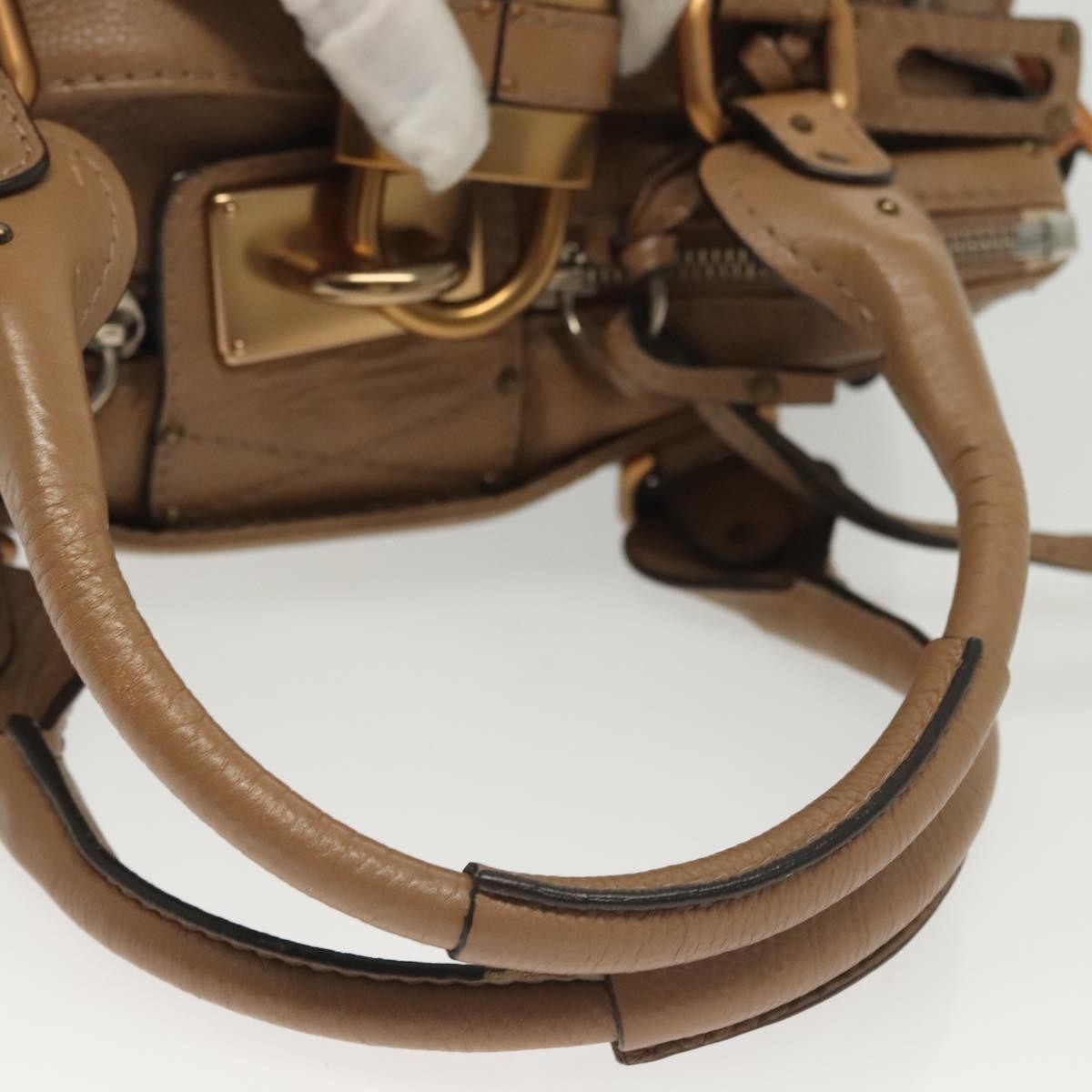 Chloe Paddington Lock Handbag Leather, BROWN, LEATHER, Handbag