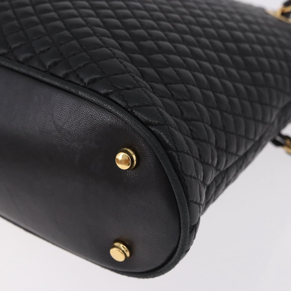 Bally Vintage Chain Shoulder Bag Quilted Leather, Black, Leather, Shoulder Bag