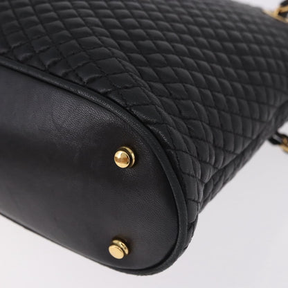 Bally Vintage Chain Shoulder Bag Quilted Leather, Black, Leather, Shoulder Bag