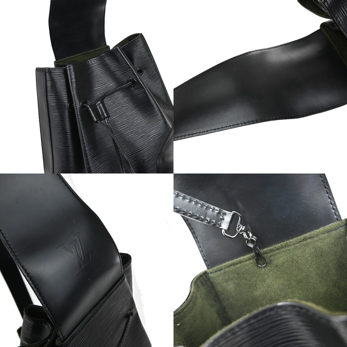 Louis Vuitton Vintage Sac d'Epaule Handbag Epi Leather, BLACK, LEATHER, Handbag