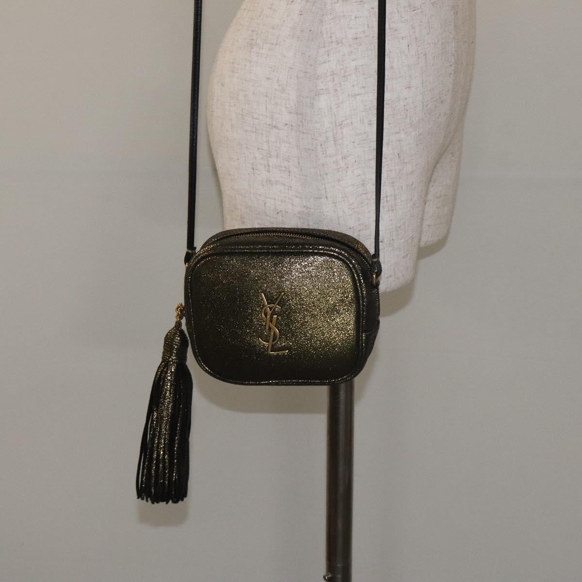 Saint Laurent Classic Monogram Blogger Crossbody Bag Leather, GOLD, LEATHER, Crossbody bag