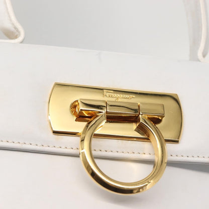 Salvatore Ferragamo Gancini Convertible Top Handle Bag Leather, WHITE, LEATHER, Handbag