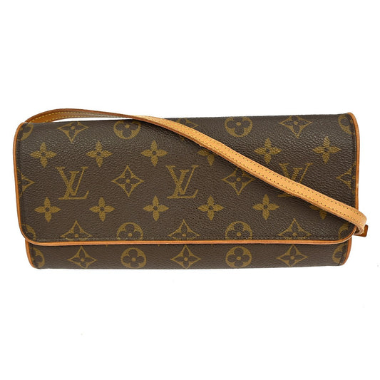 Louis Vuitton Twin Handbag Monogram Canvas, BROWN, CANVAS, Clutche & pouche