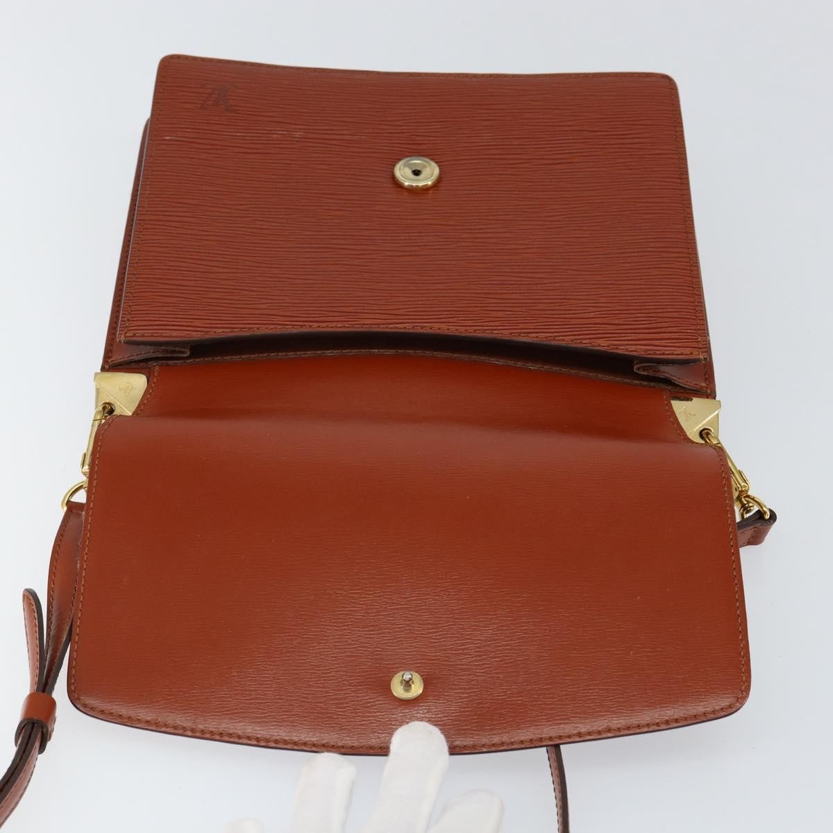 Louis Vuitton Grenelle Shoulder Bag Epi Leather, BROWN, LEATHER, Shoulder bag