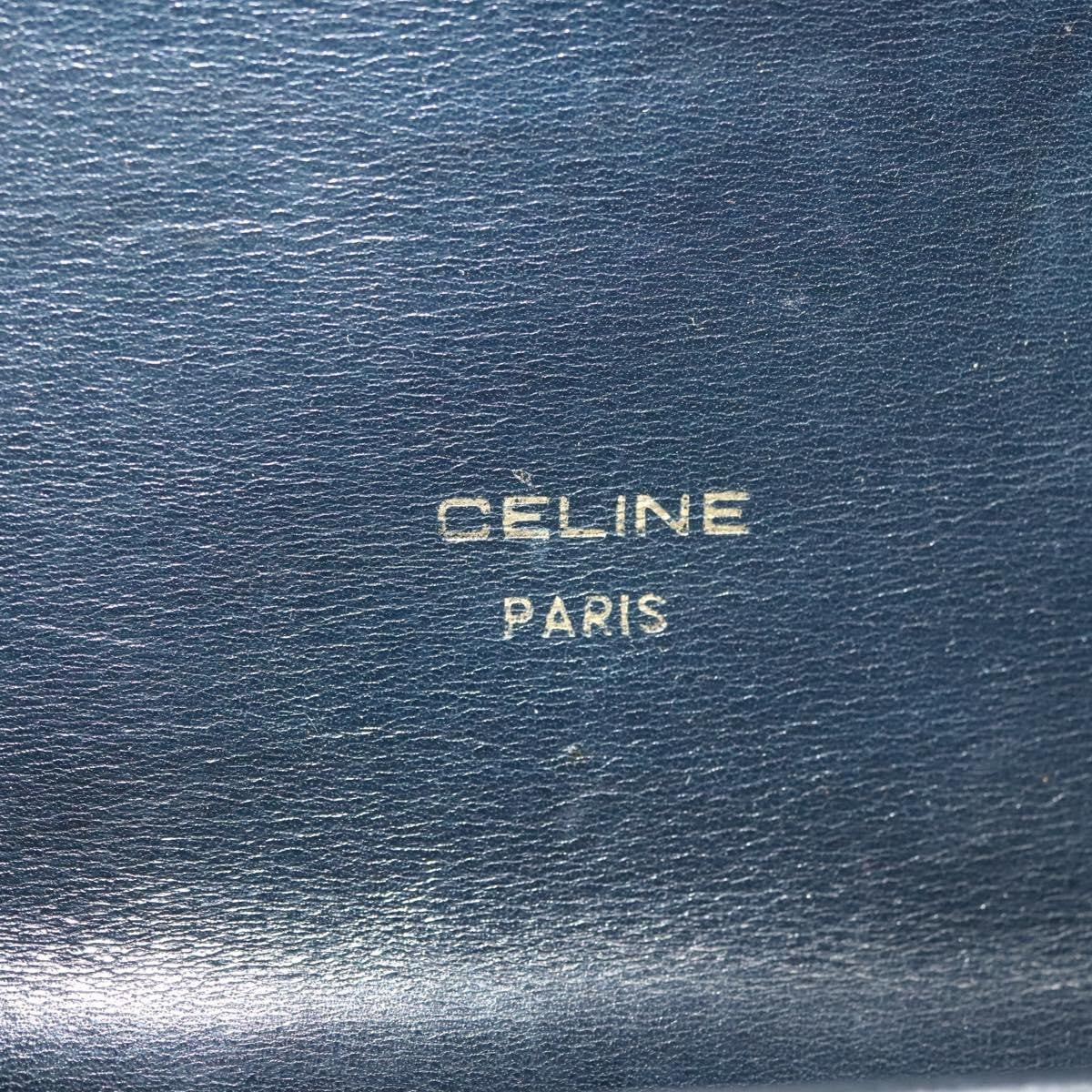 Celine Horse Carriage Shoulder bag Macadam Canvas and leather, NAVY, CANVAS, Shoulder bag