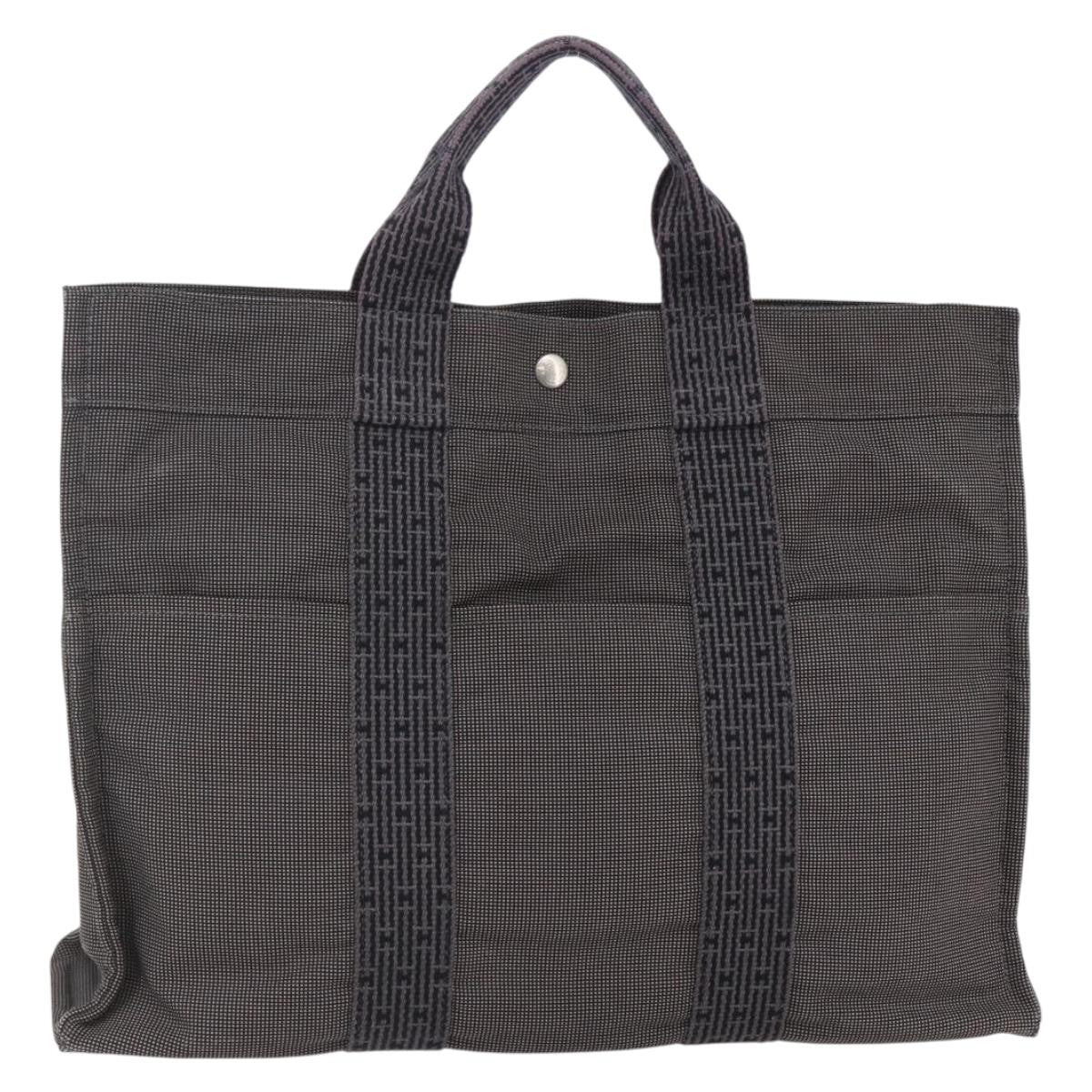 Hermes Fourre Tout Tote Canvas, GRAY, CANVAS, Tote bag