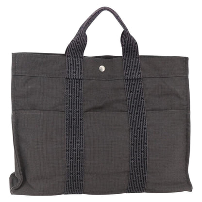 Hermes Fourre Tout Tote Canvas, GRAY, CANVAS, Tote bag