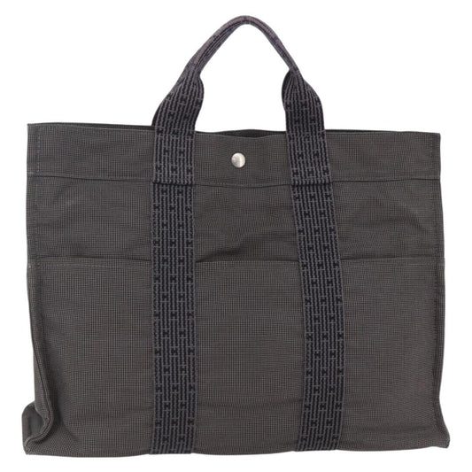Hermes Fourre Tout Tote Canvas, GRAY, CANVAS, Tote bag