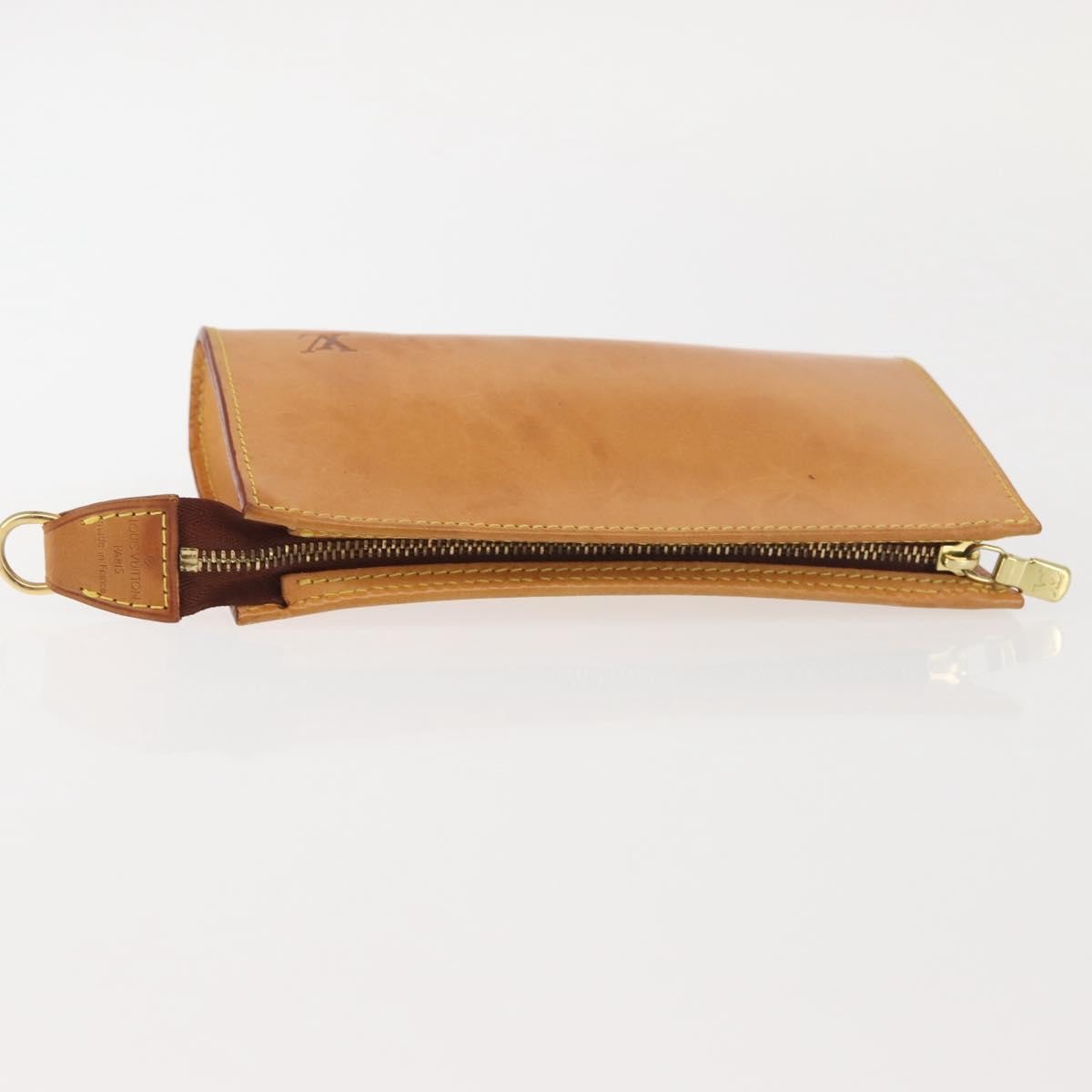 Louis Vuitton Bucket Pouch Leather, BEIGE, LEATHER, Clutche & pouche