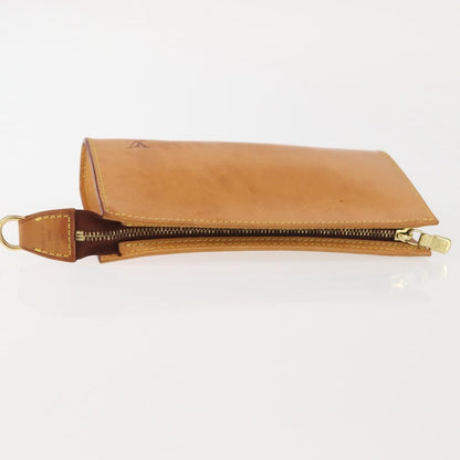 Louis Vuitton Bucket Pouch Leather, BEIGE, LEATHER, Clutche & pouche