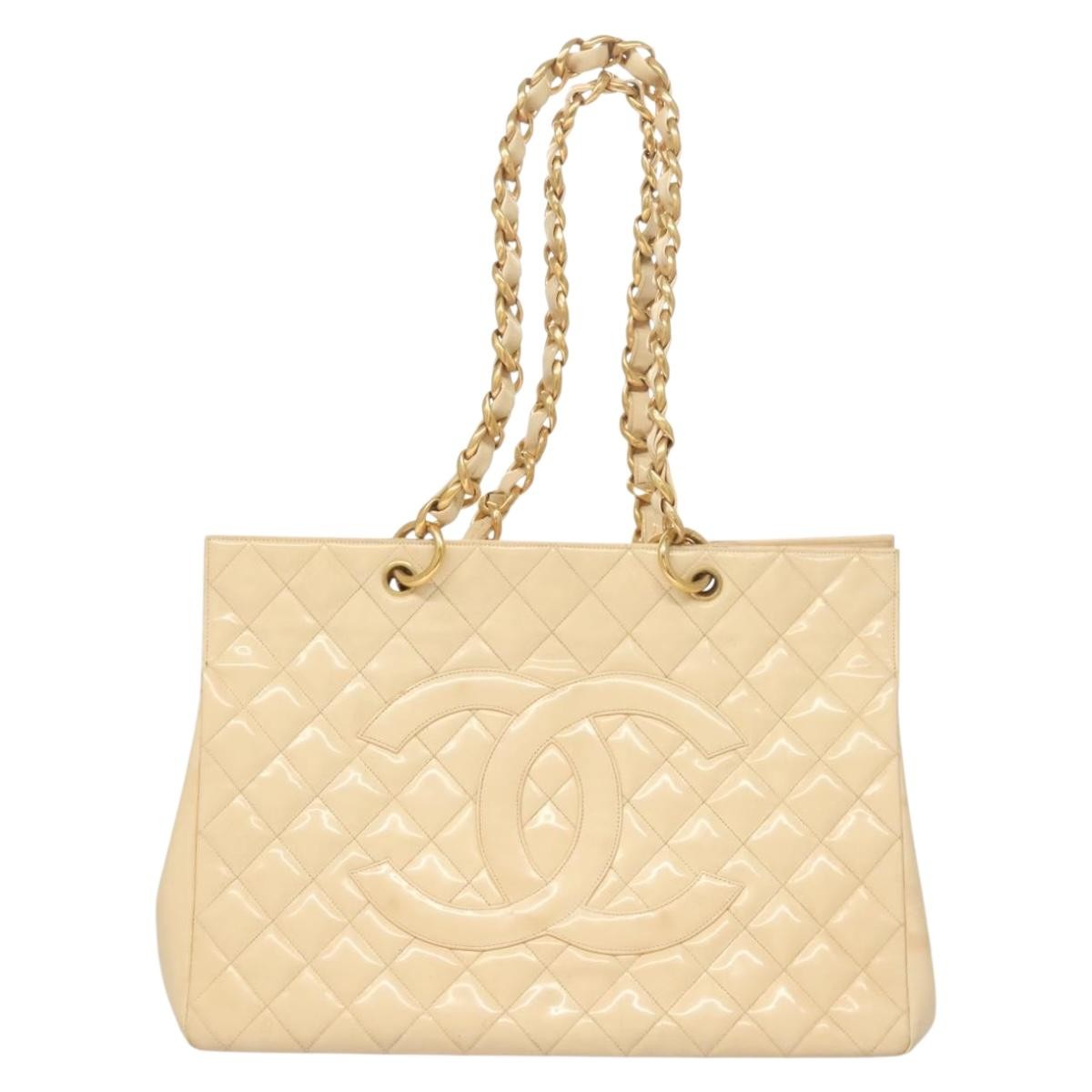 Chanel Grand Shopping Tote Quilted Patent, BEIGE, PATENT_LEATHER, Tote bag