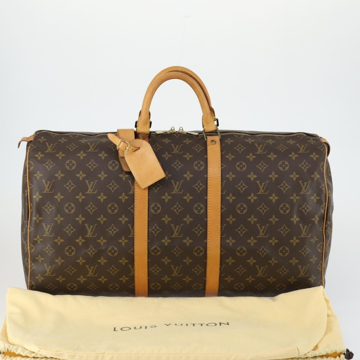 Louis Vuitton Keepall Bag Monogram Canvas, BROWN, CANVAS, Travel bag