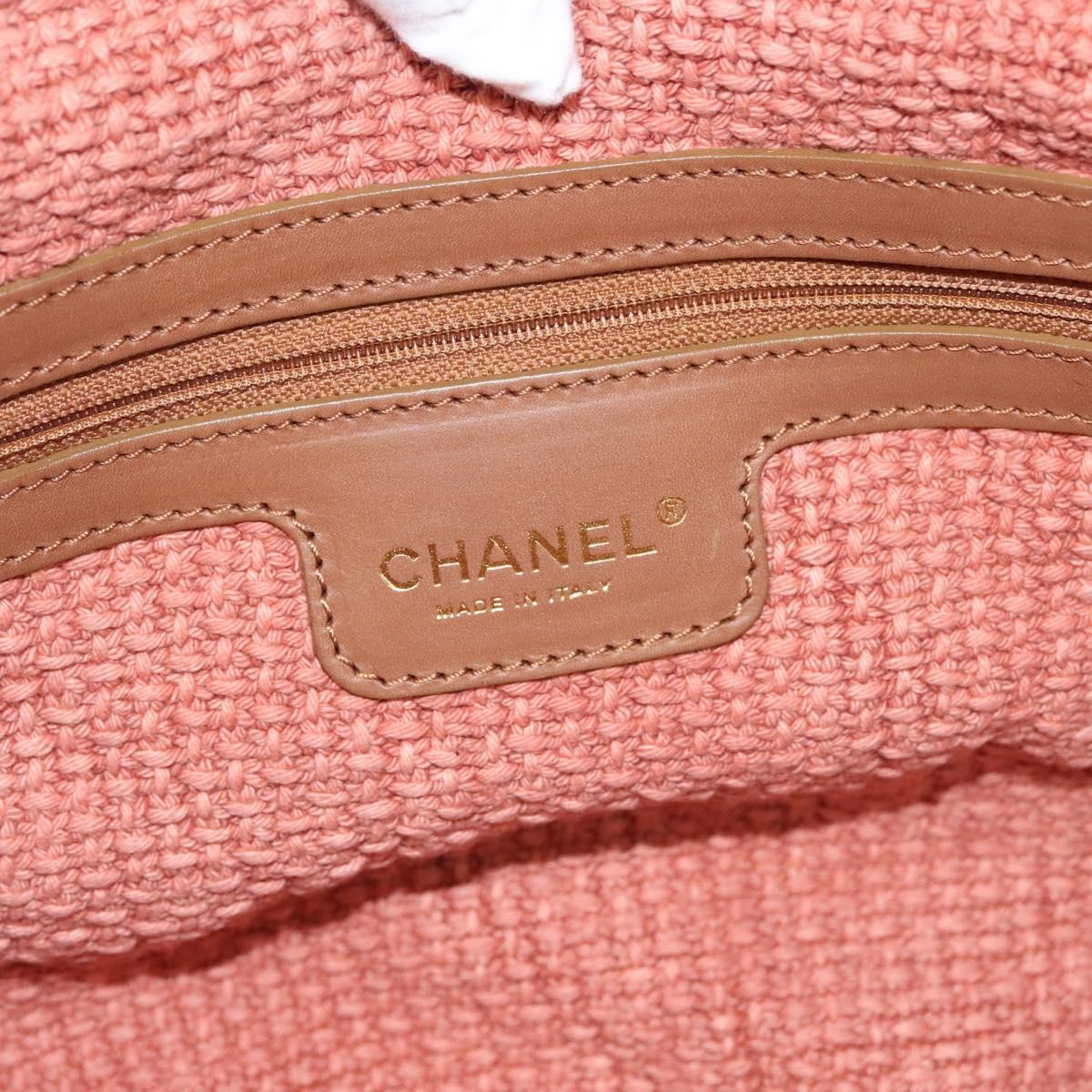 Chanel Mademoiselle Lock Tote Woven Straw, BEIGE, LEATHER, Shoulder bag