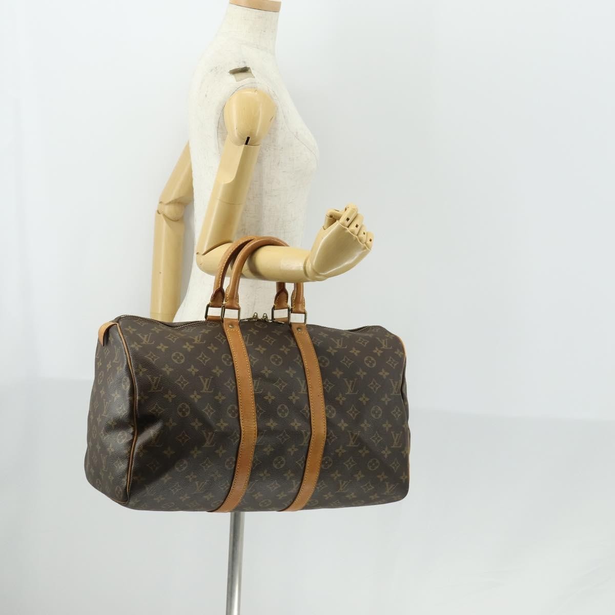 Louis Vuitton Keepall Bag Monogram Canvas, BROWN, CANVAS, Travel bag