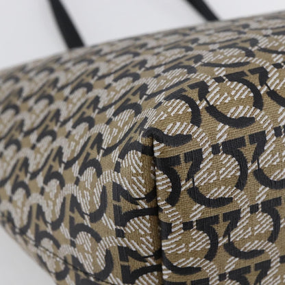 Salvatore Ferragamo Gancini Travel Tote Gancini Jacquard, BEIGE, CANVAS, Tote bag