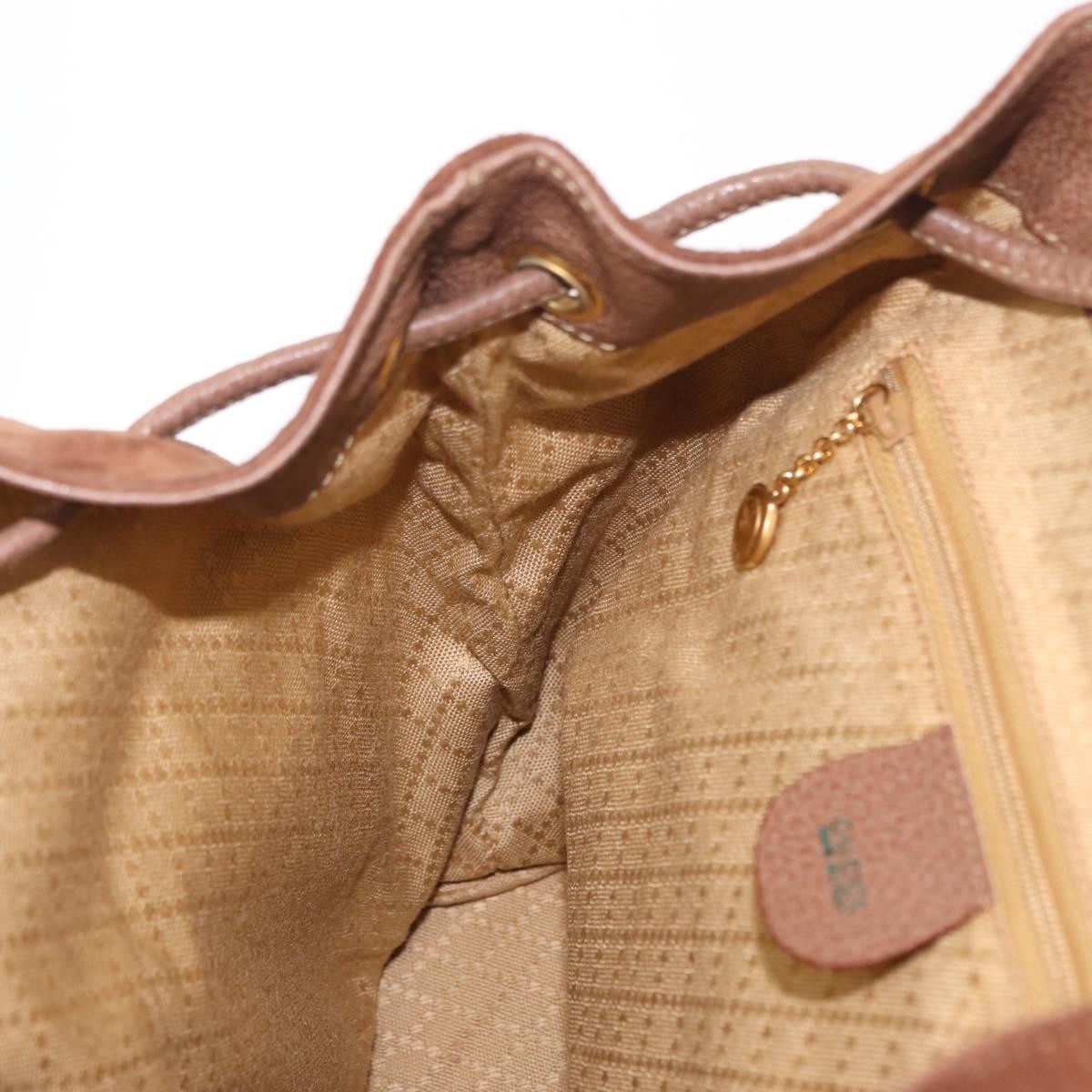 Gucci Vintage Bamboo Backpack Suede, BROWN, SUEDE, Backpack