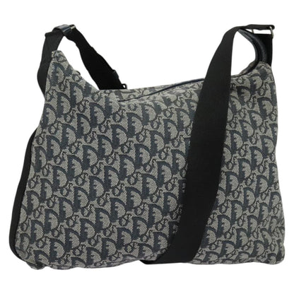Christian Dior Vintage Zip Shoulder Bag Diorissimo Canvas, NAVY, CANVAS, Shoulder bag