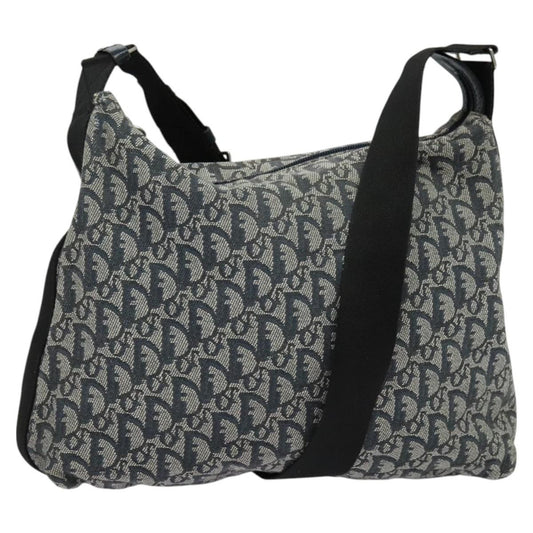 Christian Dior Vintage Zip Shoulder Bag Diorissimo Canvas, NAVY, CANVAS, Shoulder bag