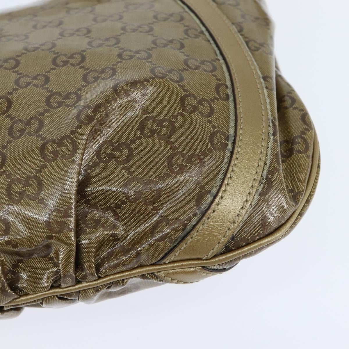 Gucci D Ring Messenger Bag GG Coated Canvas, GOLD, CANVAS, Shoulder bag
