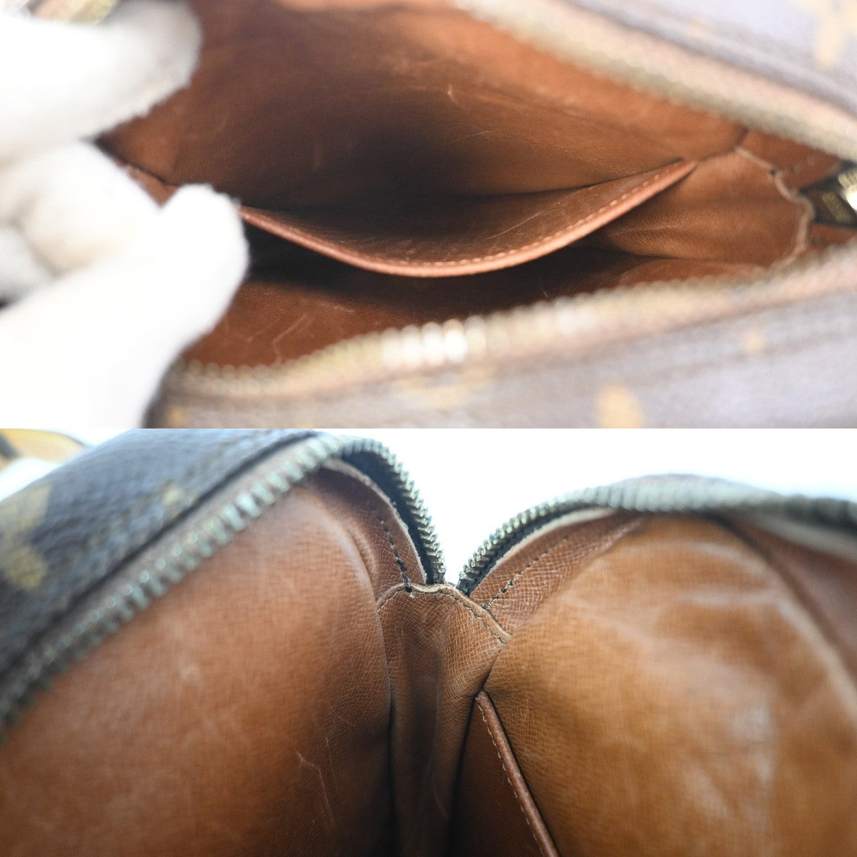 Louis Vuitton Danube Handbag Monogram Canvas, BROWN, LEATHER, Shoulder bag