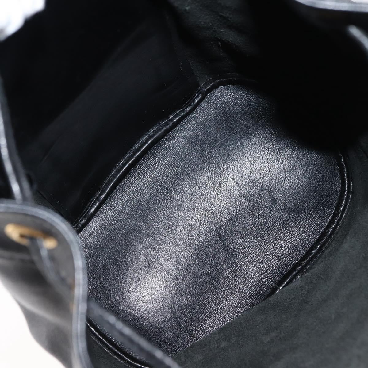 Gucci Vintage Bamboo Sling Backpack Leather, BLACK, LEATHER, Backpack