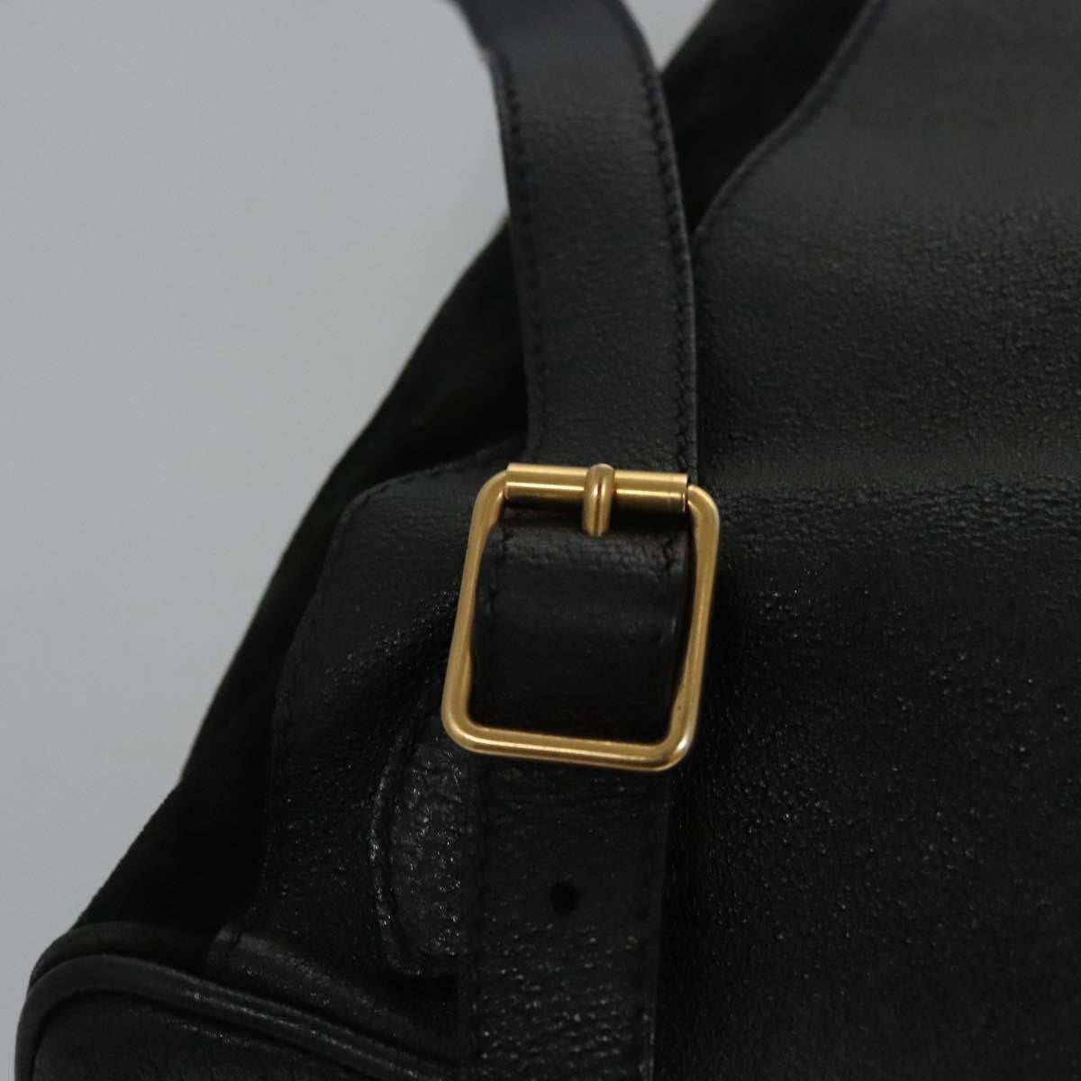Gucci Vintage Bamboo Backpack Suede, BLACK, SUEDE, Backpack