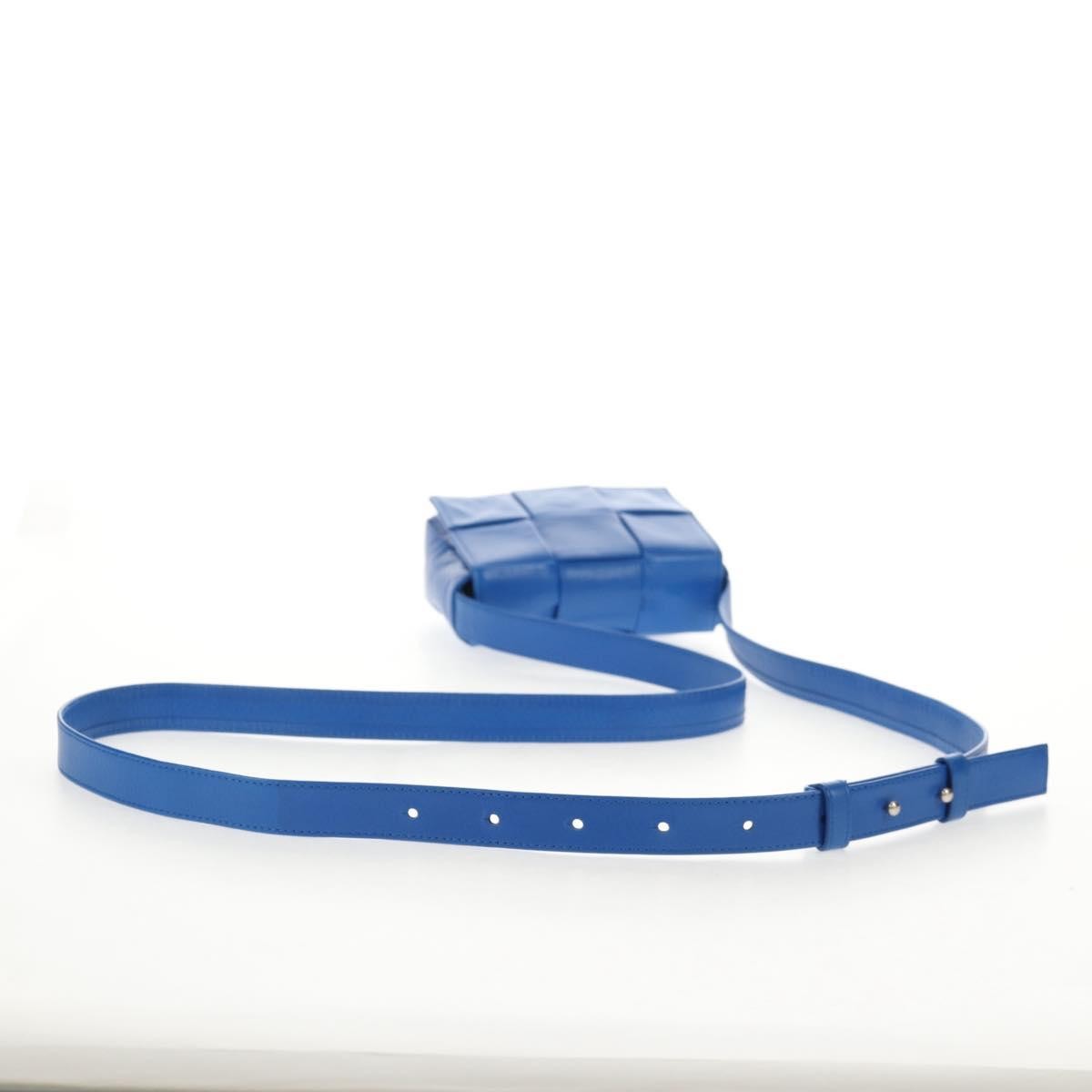 Bottega Veneta Fun Cassette Crossbody Bag Maxi Intrecciato Leather, BLUE, LEATHER, Crossbody bag
