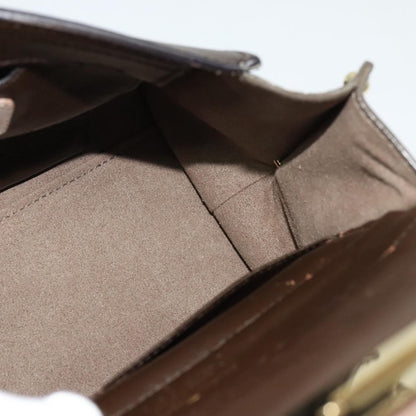 Salvatore Ferragamo Gancini handbag Leather, BROWN, LEATHER, Handbag