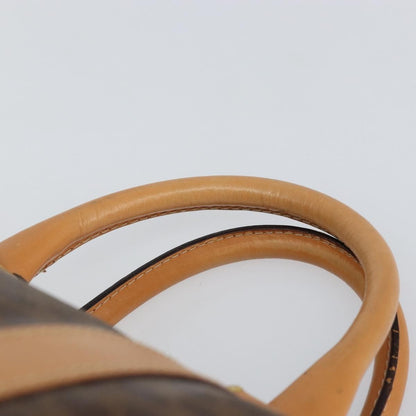 Celine Vintage Macadam Boston bag Canvas and Leather, BROWN, PVC, Travel bag