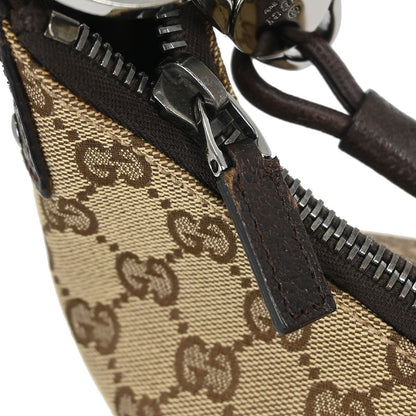 Gucci Ring Handle Zip Hobo GG Canvas, BEIGE, CANVAS, Handbag