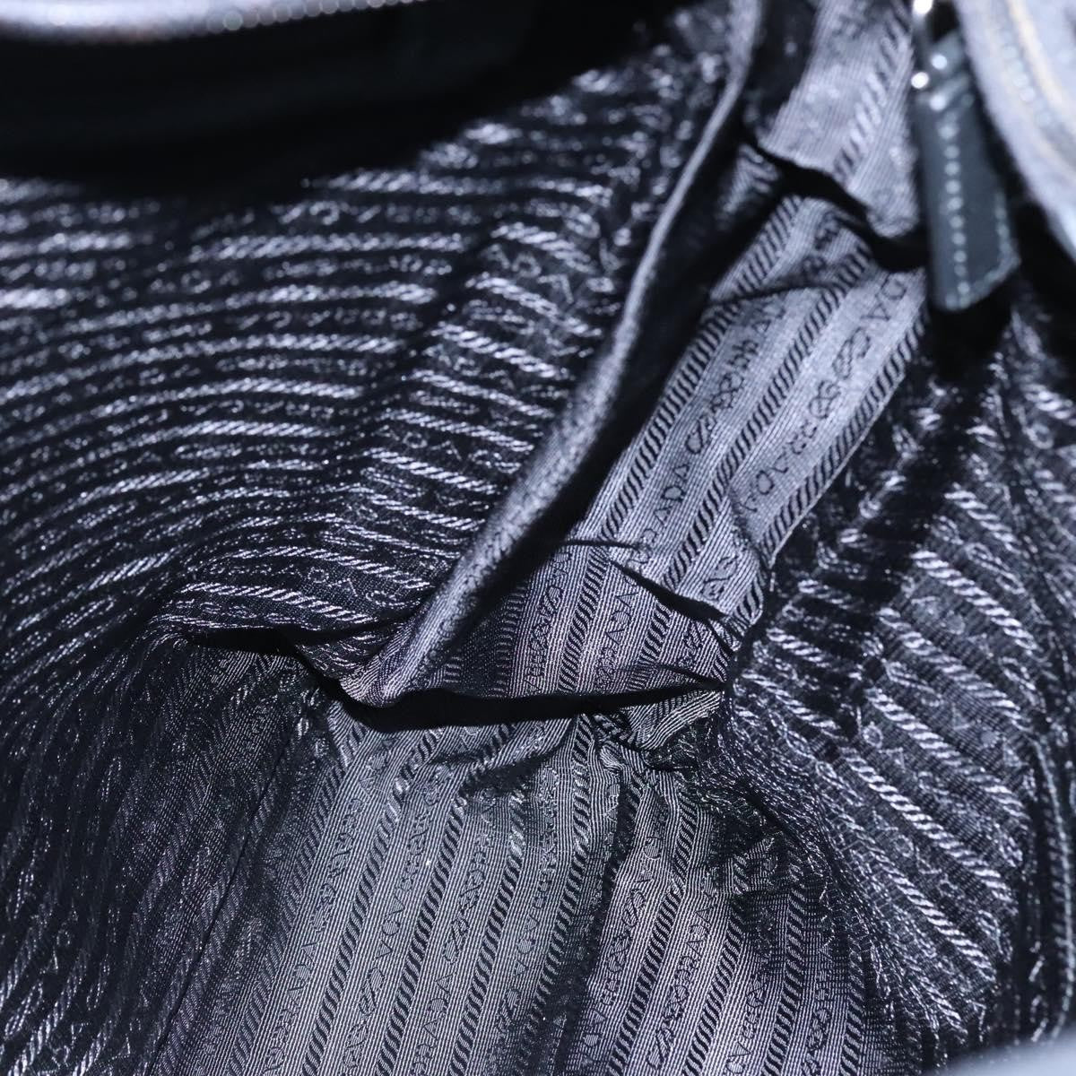 Prada Vintage Zip Handbag Tessuto, BLACK, LEATHER, Handbag