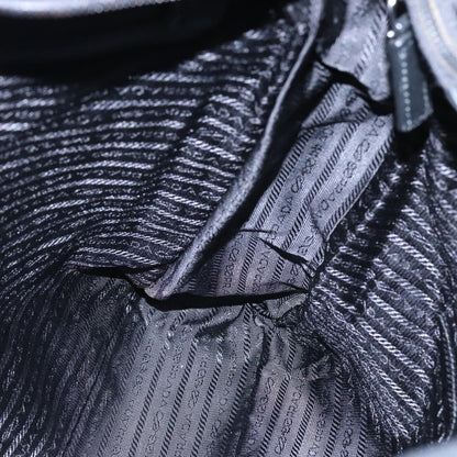 Prada Vintage Zip Handbag Tessuto, BLACK, LEATHER, Handbag