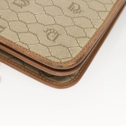 Christian Dior Vintage Honeycomb chain Canvas, BEIGE, CANVAS, Handbag