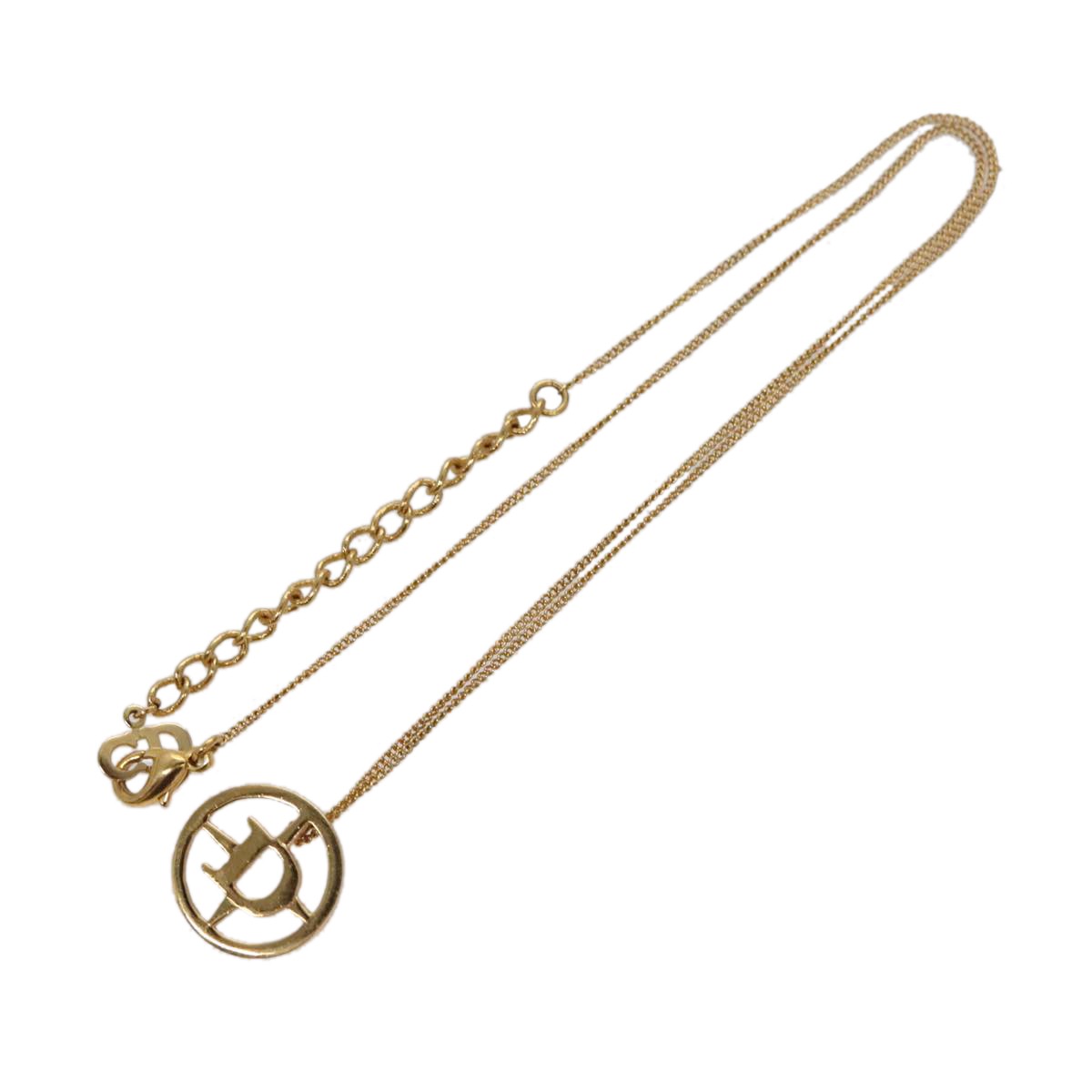 Christian Dior D logo Pendant Necklace Metal, GOLD, METAL, Necklace