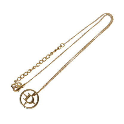 Christian Dior D logo Pendant Necklace Metal, GOLD, METAL, Necklace