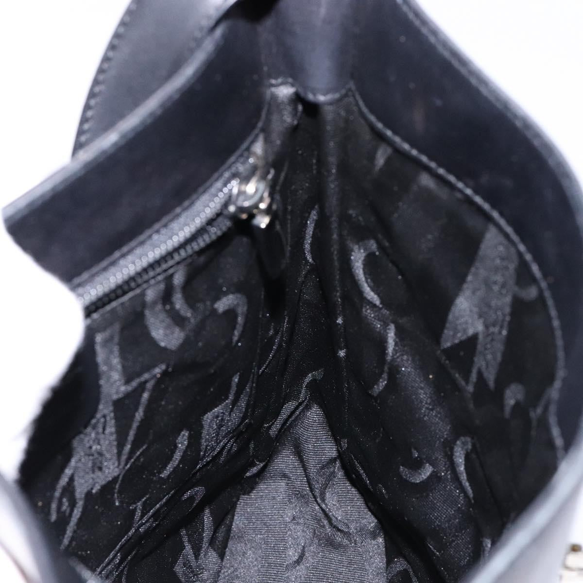 Salvatore Ferragamo Gancini Shoulder Bag Leather, BLACK, LEATHER, Shoulder bag