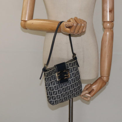 Fendi Vintage Shoulder Bag Zucca Canvas, NAVY, CANVAS, Shoulder bag