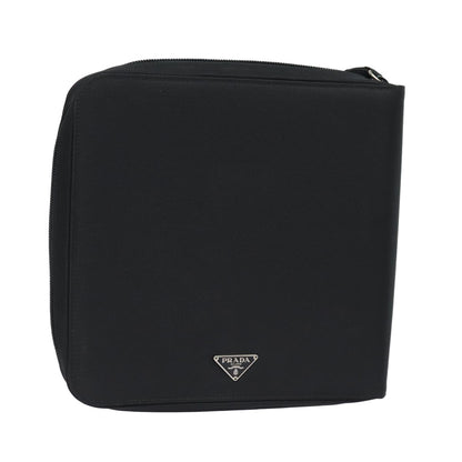 Prada MiniDisc pouch Nylon, BLACK, NYLON, Clutche & pouche