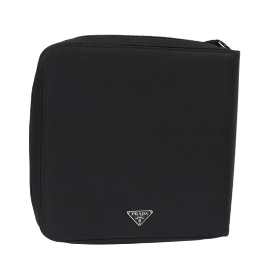 Prada MiniDisc pouch Nylon, BLACK, NYLON, Clutche & pouche