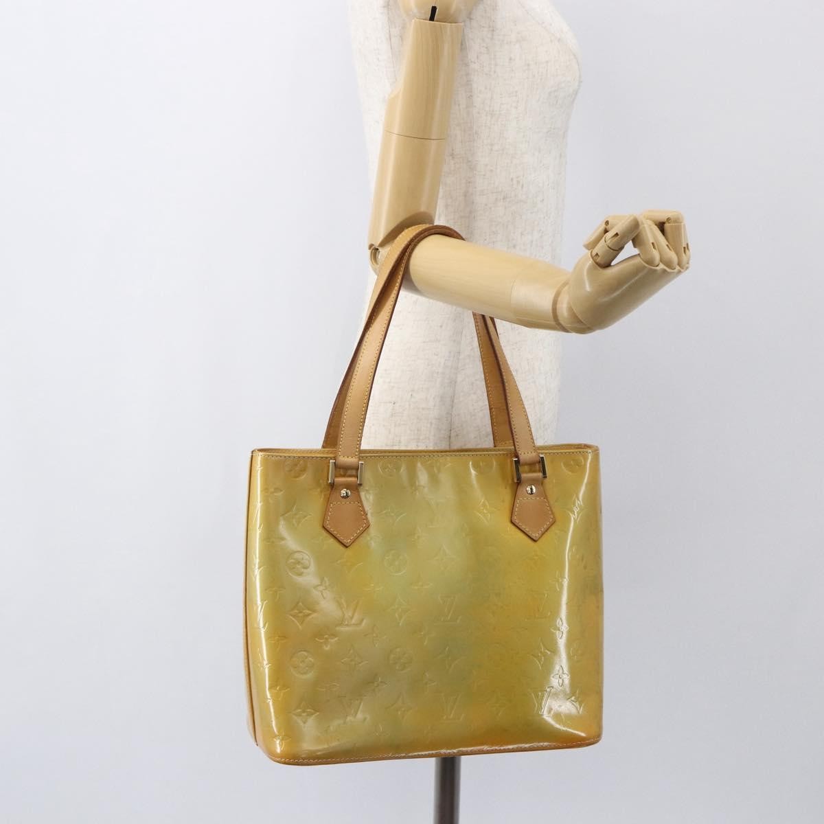 Louis Vuitton Houston Handbag Monogram Vernis, BEIGE, PATENT_LEATHER, Tote bag
