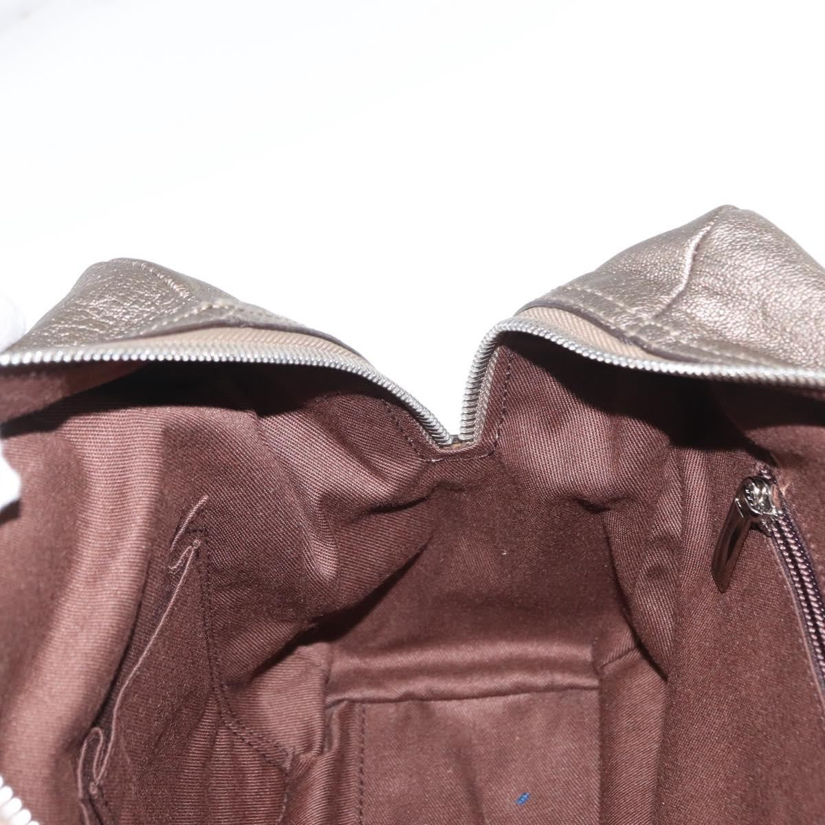 Salvatore Ferragamo Gancini Buckle Shoulder Bag Leather, GOLD, LEATHER, Handbag