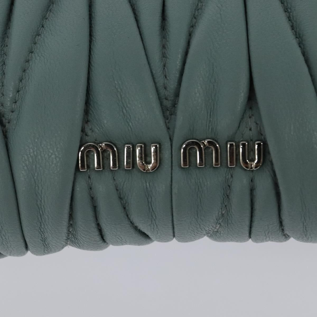 Miu Miu Madras Chain Clutch Matelasse Leather with Glitter, BLUE, LEATHER, Shoulder bag