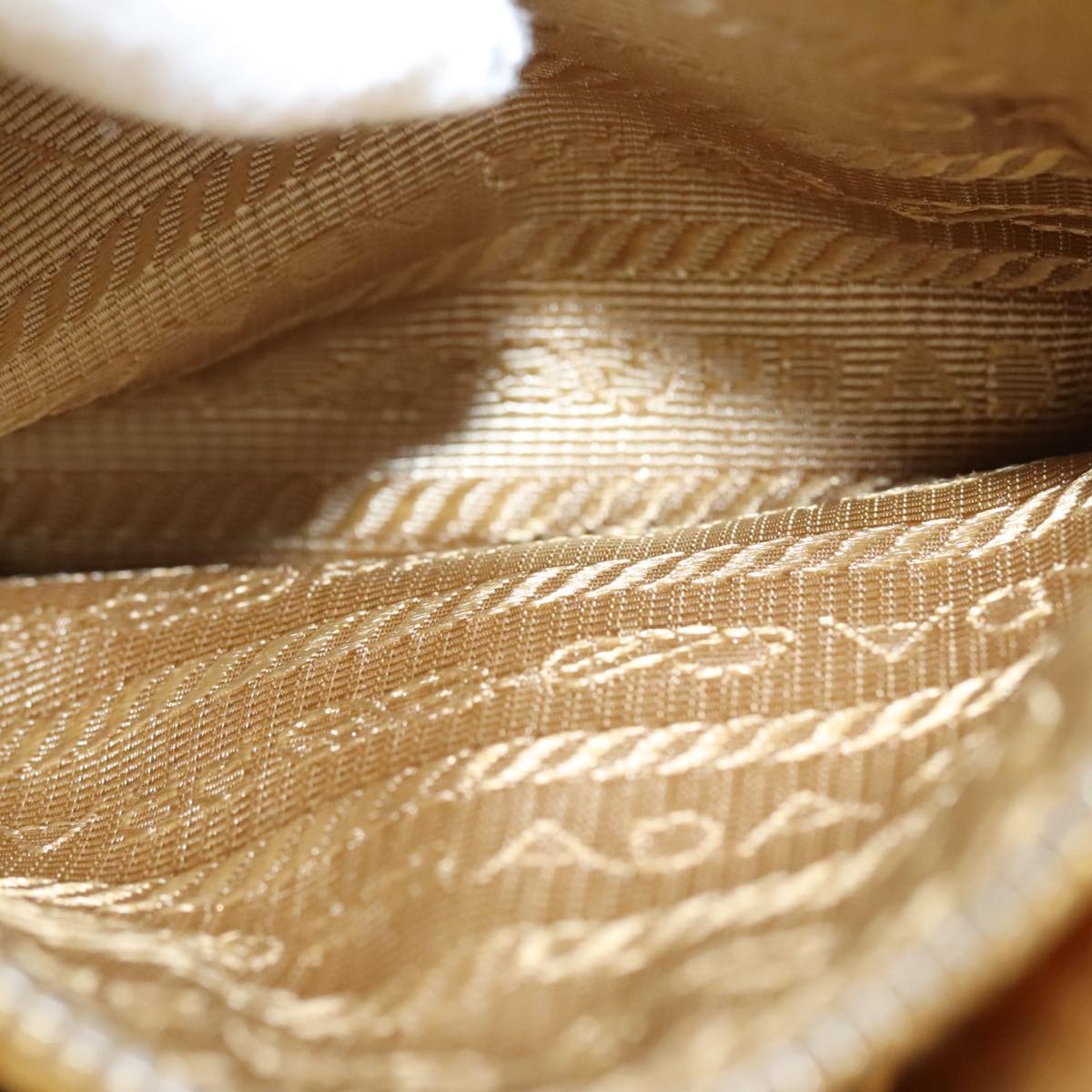 Prada Vintage Pouch Leather, GOLD, LEATHER, Clutche & pouche